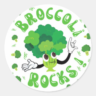 Sticker Rond Broccoli Rocks - Drôle Porte - clé de Sac fourre-t