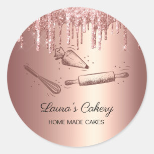 Sticker Rond broche à rouler & whisky cupcake Boulangerie Drivi