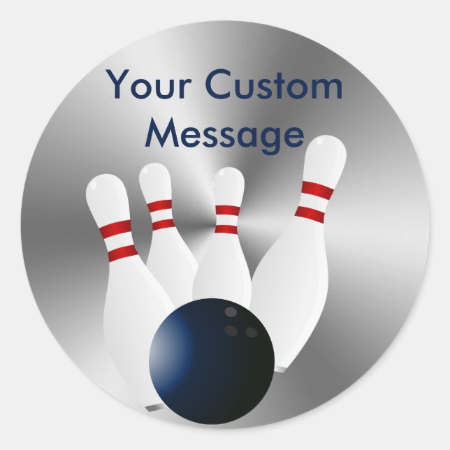 Sticker Rond Broches de bowling 10 broches de bowling Boule per (Devant)