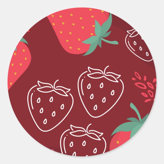 Sticker Rond Brochure fraise (Devant)