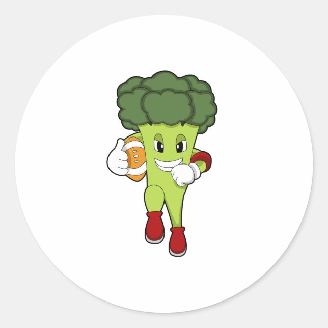Sticker Rond Brocoli dans le football (Devant)