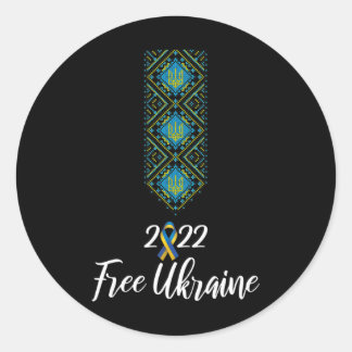 Sticker Rond Broderie Ukrainienne Vyshyvanka Pour Hommes Soutie