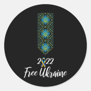 Sticker Rond Broderie Ukrainienne Vyshyvanka Pour Hommes Soutie