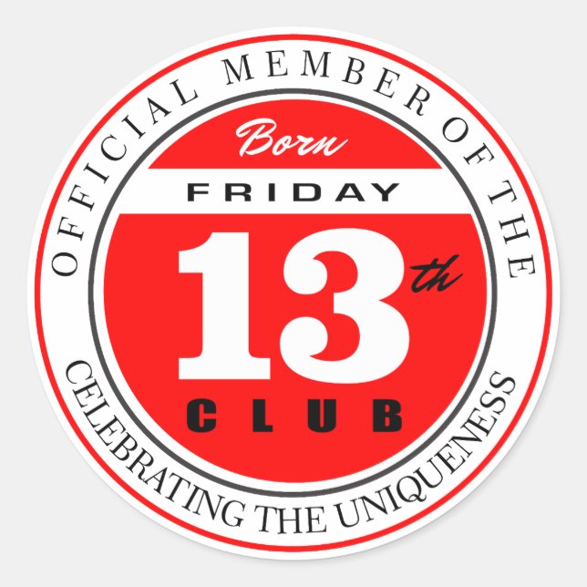 Sticker Rond Bron Friday 13th Club (Devant)