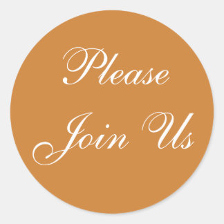 Sticker Rond Bronze d'invitation personnalisable