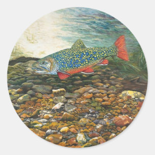 Sticker Rond Brook Trout