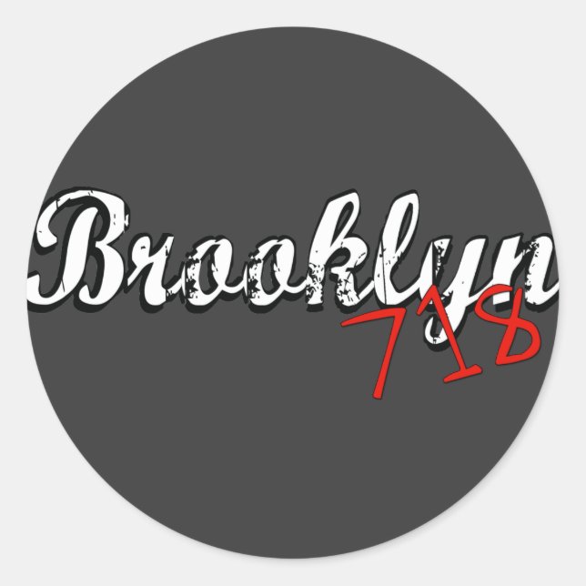 Sticker Rond Brooklyn 718 (Devant)