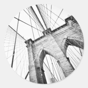 Sticker Rond Brooklyn Bridge, New York