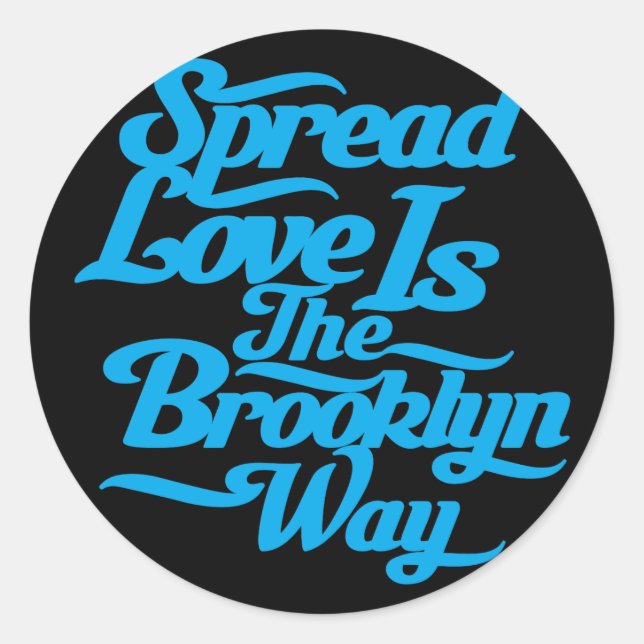 Sticker Rond Brooklyn Love Blue (Devant)