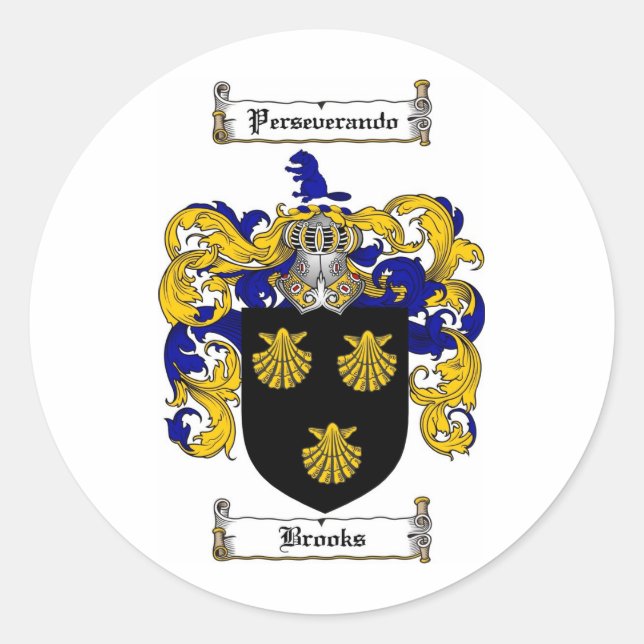 STICKER ROND BROOKS FAMILLE CREST - BROOKS COAT D'ARMES (Devant)