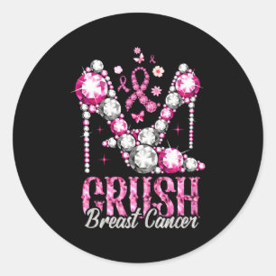 Sticker Rond Brosse K Ruban de sensibilisation au cancer du sei