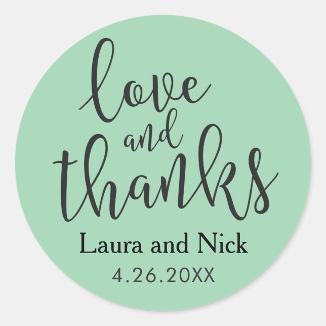 Sticker Rond Brosse Script Merci Décontracté moderne (Devant)