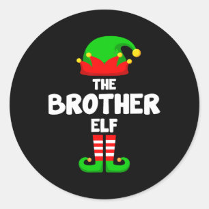 Sticker Rond Brother Elf drôle Noël Correspondant famille Pa