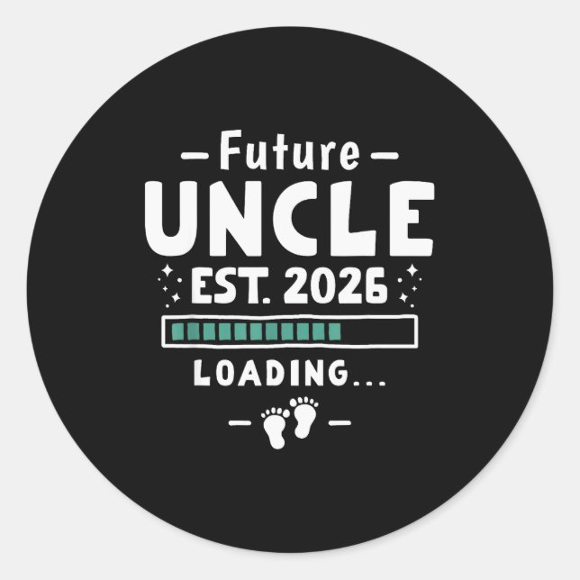 Sticker Rond Brother To Uncle Pregnancy Announcement - Future U (Devant)