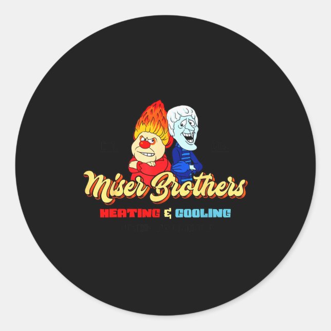 Sticker Rond Brothers Heating &amp; Cooling Christmas  (Devant)