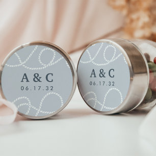 Sticker Rond Brouillard Monogramme de mariage en état de navi