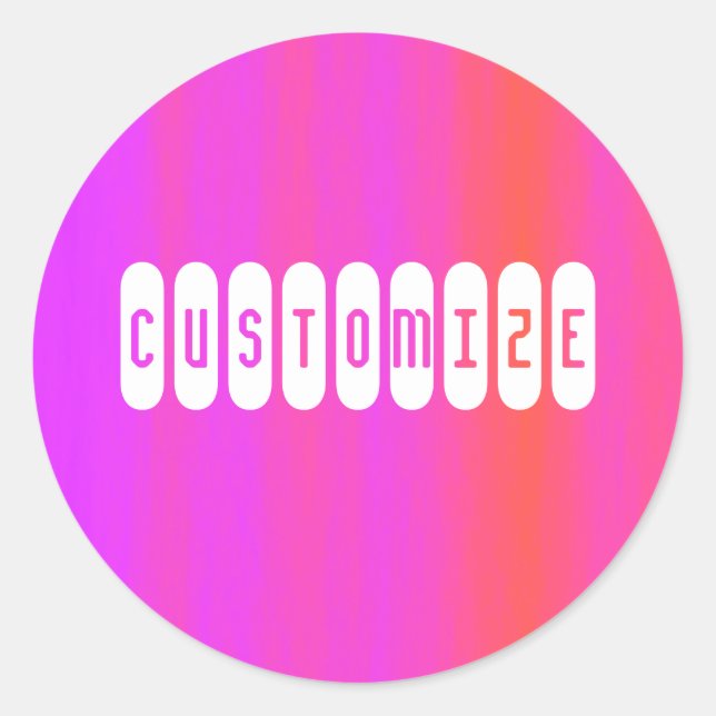 Sticker Rond Brouillard rose - Modèle (Devant)