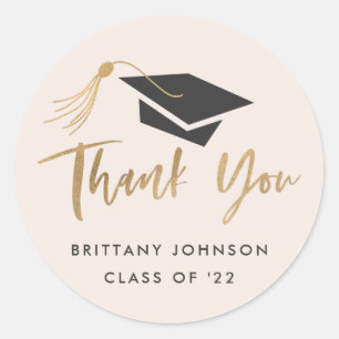 Sticker Rond Broussage de Merci de  d'or Tassel