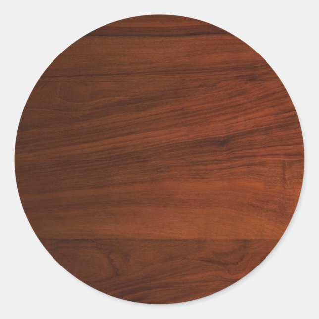 Sticker Rond Brown Bois Look Blank Elegant Classe Modèle (Devant)