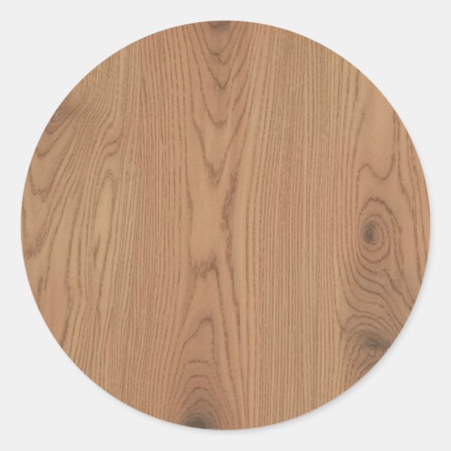 Sticker Rond  Brown Wood Grain (Devant)