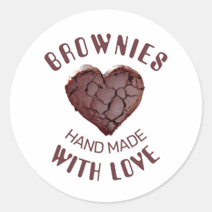 Sticker Rond Brownies fait main avec amour