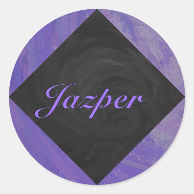 Sticker Rond Broyeur de bleuets et monogramme noir (Devant)
