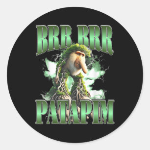 Sticker Rond Brr Brr Patapim Funny Italien Brainrot Humour mème