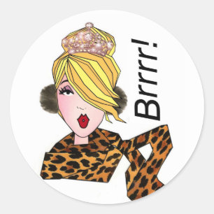 Sticker Rond "Brrr" Il fait froid à l'extérieur de DIVA