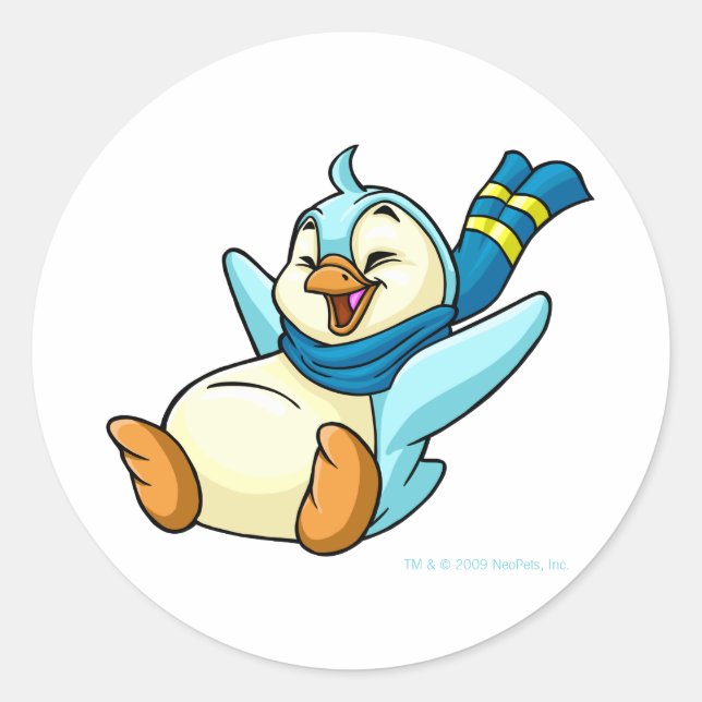 Sticker Rond Bruce bleu coulissant (Devant)