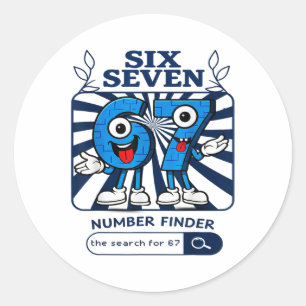 Sticker Rond Bruh 67 Six Seven 6-7 Talien Brainrot Meme Pour En
