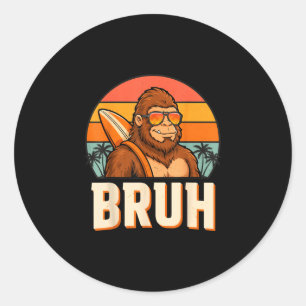 Sticker Rond Bruh bigfoot mème graphique garçons hommes drôle s