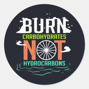 Sticker Rond Brûler les glucides et non les hydrocarbures Chang