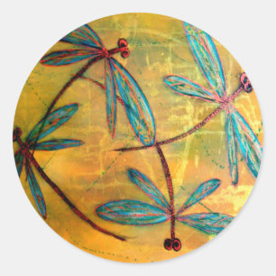 Sticker Rond Brume de libellule