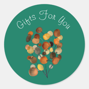 Sticker Rond Brun Abstrait sur la marque turquoise de l'entrepr