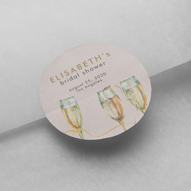 Sticker Rond Brunch au champagne et douche à bulles (Créateur téléchargé)