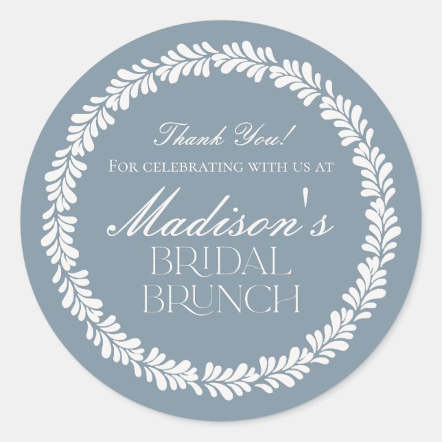 Sticker Rond Brunch nuptial dusty Blue Talavera espagnol Fiesta (Devant)