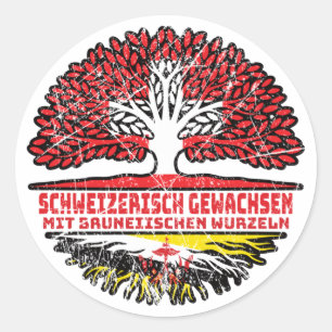 Sticker Rond Brunei Bruneiisch Schweizer Schweiz Baum Wurzel