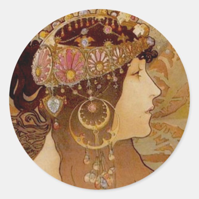 Sticker Rond Brunette byzantine, 1897 (Devant)