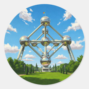Sticker Rond Bruxelles Belgique Atomium Travel