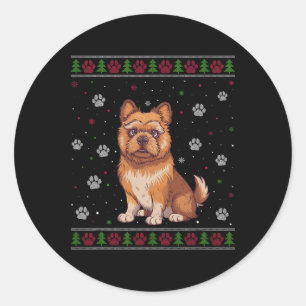Sticker Rond Bruxelles Griffon Sweat de Noël Xmas Animal de com