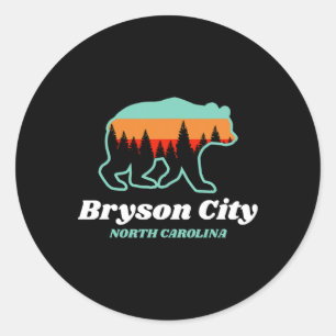 Sticker Rond Bryson City Caroline du Nord Montagnes d'Ours Camp