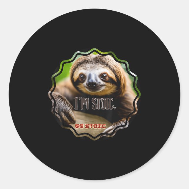 Sticker Rond Bs Im Stoic Sloth (Devant)