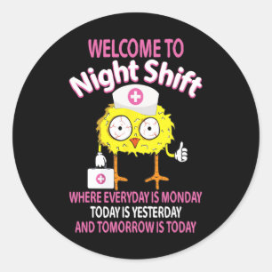 Sticker Rond Bsn Lpn Cna Drôle Poumon De Nourriture Bienvenue À