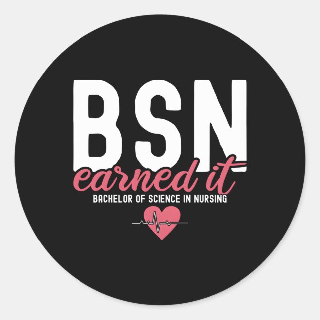 Sticker Rond Bsn Rn Bacheliers De Science En Soins Infirmiers L (Devant)