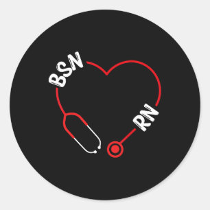 Sticker Rond Bsn Rn Infirmière Graduation Infirmière Essentials