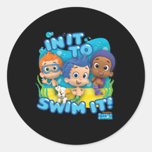 Sticker Rond Bubble Guppies dedans Pour Le Nager