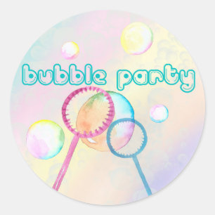 Sticker Rond Bubble Watercolor Wand Anniversaire de enfant Part