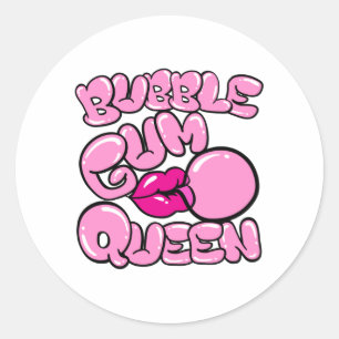 Sticker Rond Bubblegum Queen