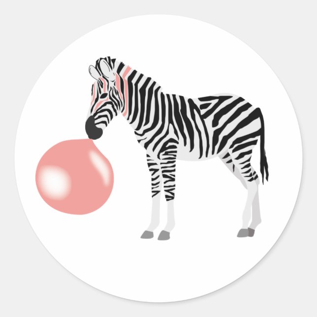 Sticker Rond Buble Gum Zebra Blowbble (Devant)