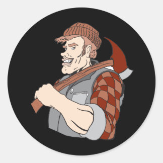 Sticker Rond bûcheron